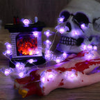 1pc 20/30 LED Halloween Bat Copper Wire String Light Battery Powered Purple Bat Fairy Lamp For Home Bedroom Festival Party Decor