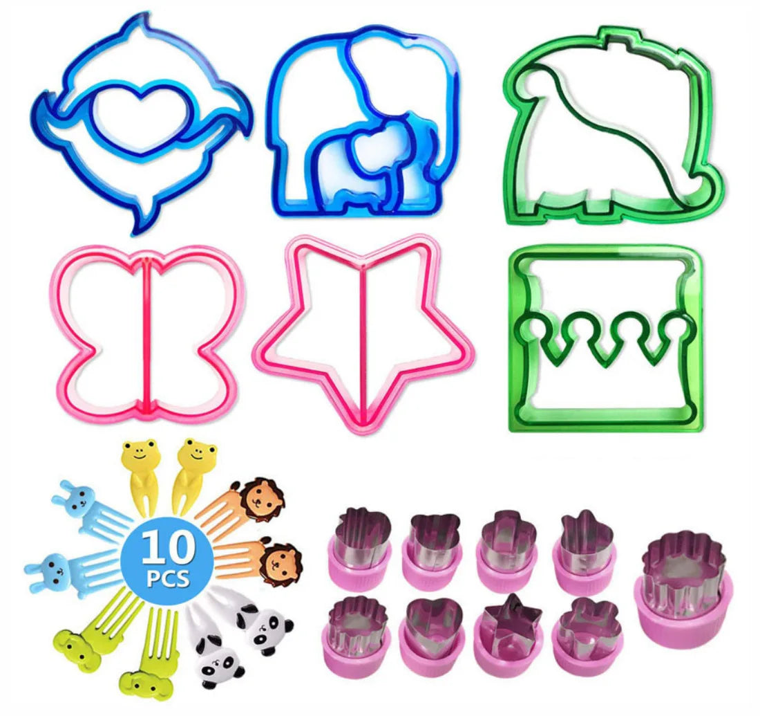 Sandwich Cutters Set for Children Food Cookies Bread Mold Maker Fruit and Vegetable Shapes Cutting Mould Baking Tools for Kids