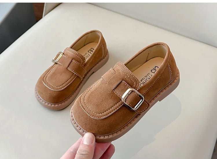 Girls Flats Spring Fall Shallow Lazy Loafers Shoes for Kids Girl Comfortable Soft Suede Sneaker Casual School Shoes Child I02111