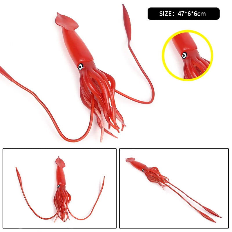 Oenux Marine Molluscs Model Simulation Squid Octopus Growth Cycle Action Figure Sealife Animals Education Collection Kids Toy