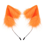 Handmade Faux Fur Animal Ears Headband Furry Cat Fox Ear Hairhoop Headwear Costume Accessory for Cosplay Masquerade