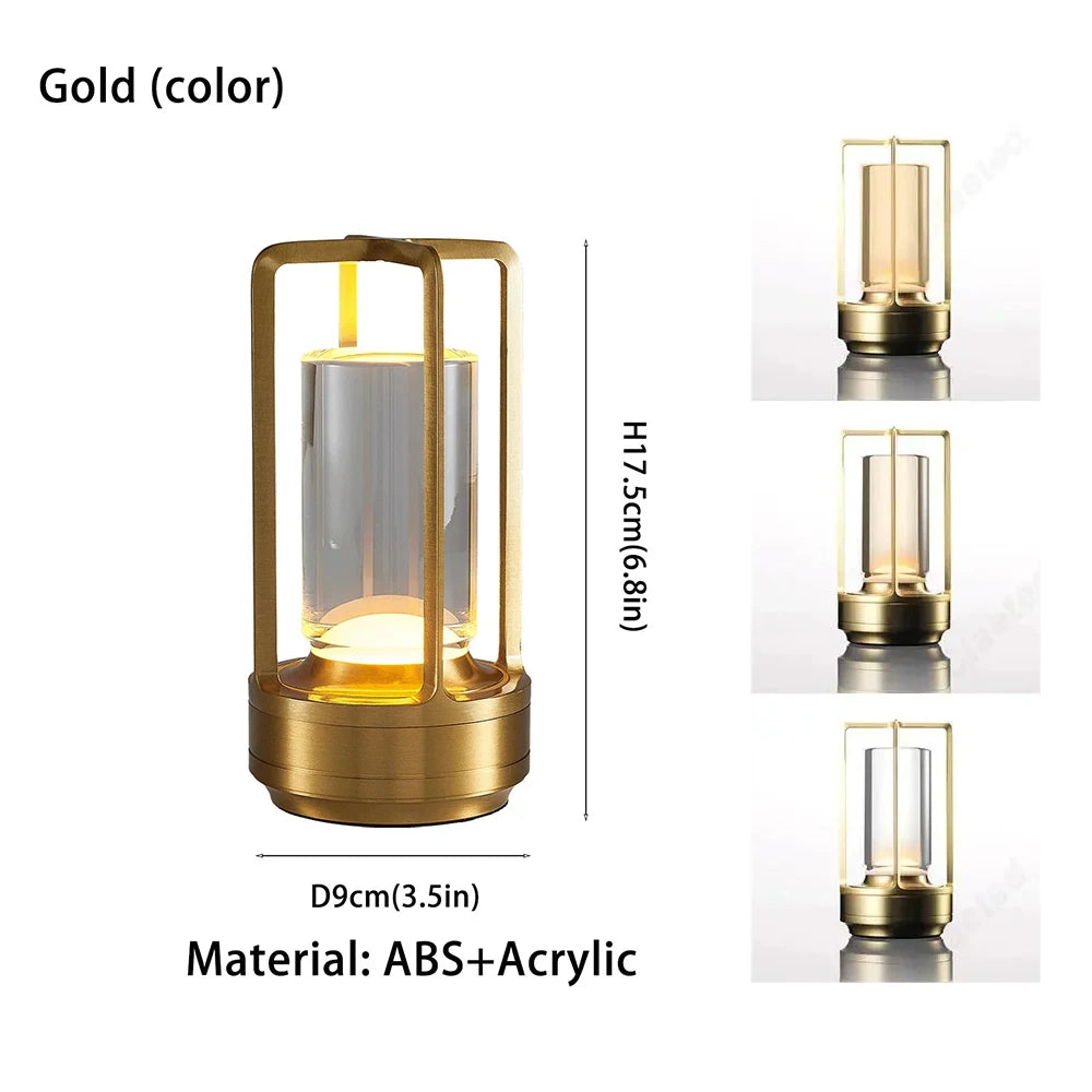 GGbingo Rechargeable Wireless Table Lamp LED Touch Sensor Desktop Night Light Reading Lamp for Hotel Bar Bedroom Decor Light