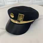 JoJo's Bizarre Adventure Kujo Jotaro Cosplay Cap Unisex Adult Metal Badge Hat Prop