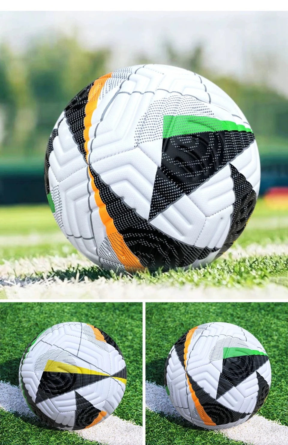 Soccer Ball Size 5 with Pump, Waterproof PU Leather - Professional Training & Official Match Ball, for Outdoor & Indoor Games