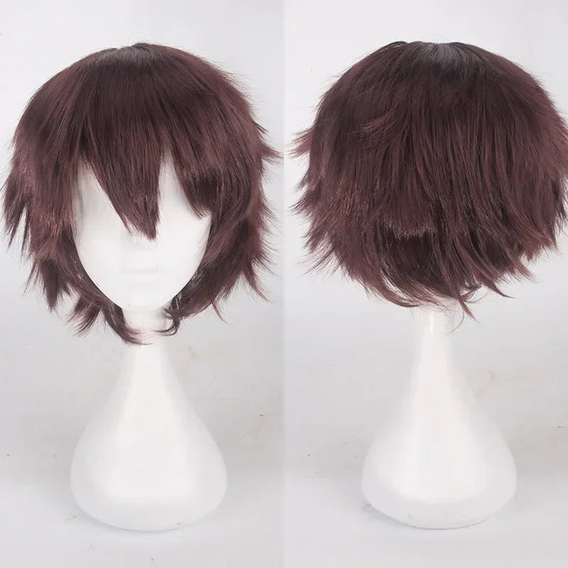 Men Women Synthetic Anime Cosplay Wigs Short Straight Hair Heat Resistance Multicolour Red White Pink Gray Brown