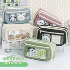 9-layer Large Capacity Pencil Case with Transparent Compartment and Magnetic Button Flip for Retrieval