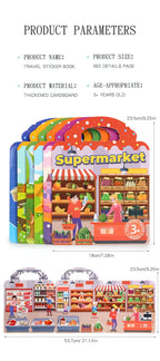 Reusable Sticker Book for Kids Vehicles Truck Multi-Theme Bubble Sticker Jelly Stickers Educational Learning Toys for Children