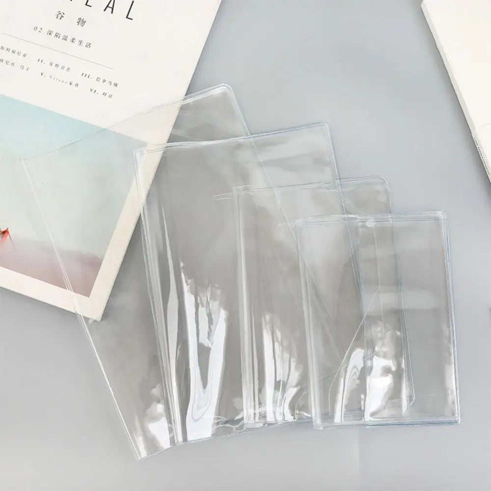 PVC Durable A5/A6 Notebook Protective Sleeve PVC Waterproof Book Cover Transparent Binder Protective Cover Diary