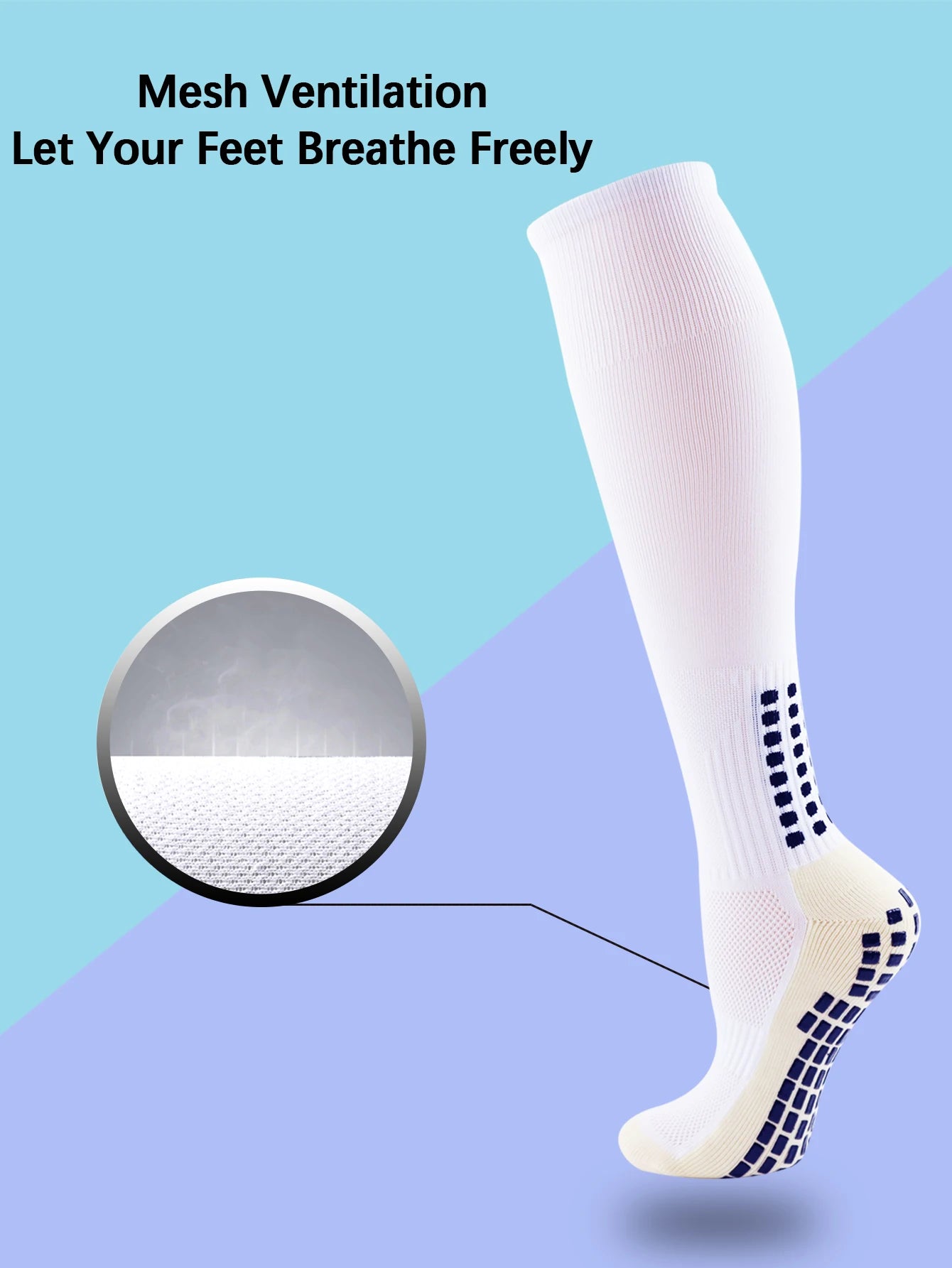 New Long Football Socks Silicone Suction Cup Grip Anti Slip Soccer Socks Sports Men Women Baseball Rugby Socks