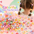 30Pcs Soft Elastic Hair Ties Elastic Bands With Fun Animal Fruit Patterns Perfect For Kids Daily Hair Care