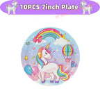 Kids Girls Unicorn Birthday Party Decoration Plate Cup Happy 1st Unicorn 3D Balloon Kid Favors Gift Wedding Baby Shower Supplies