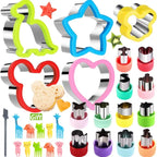 Sandwich Cutters Set for Children Food Cookies Bread Mold Maker Fruit and Vegetable Shapes Cutting Mould Baking Tools for Kids
