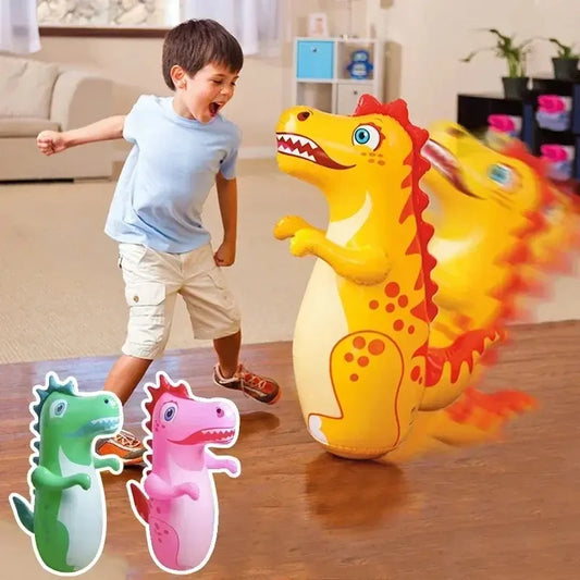 Inflatable Dinosaur Punching Bag Tumbler Kids Boxing Toy