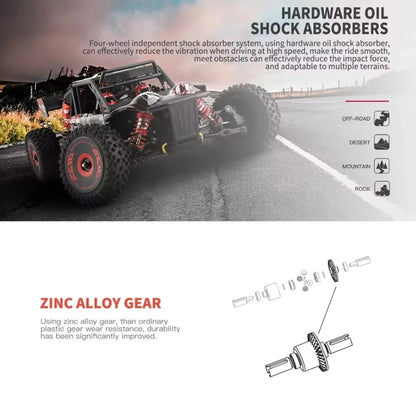 WLtoys 124016 V8 RC Car 75 KM/H High Speed 4WD Drift Off-Road