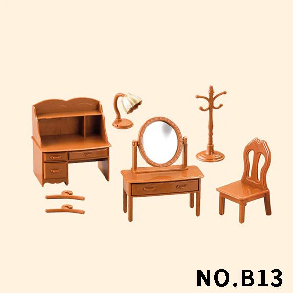 Forest Animal 1/12 Dollhouse Furniture Bedroom Kitchen Bathroom Set Miniature Simulation Dolls Accessories DIY Toys Girls