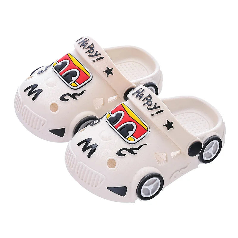 New 2026 Kids Glowing Slippers Summer Outdoor Two-Way Wear Anti-Slip Cute Small Children Sandals Boys Slip-On Home Slippers