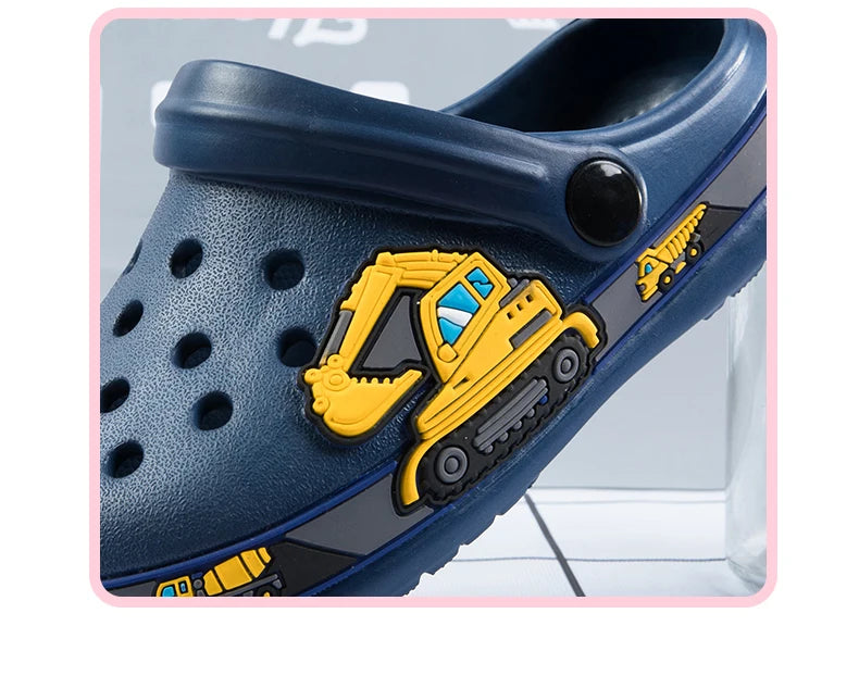 Kids Clogs Garden Shoes Boys Girls Unicorn Dinosaur Beach Flat Sandals Slippers Children Sandals Anti Skid Slipper Summer Hole