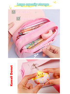 Cute Decompression Pencil Case Large Capacity Storage Bag Back to School Supplies Kawaii Korean Stationery Pen Cases