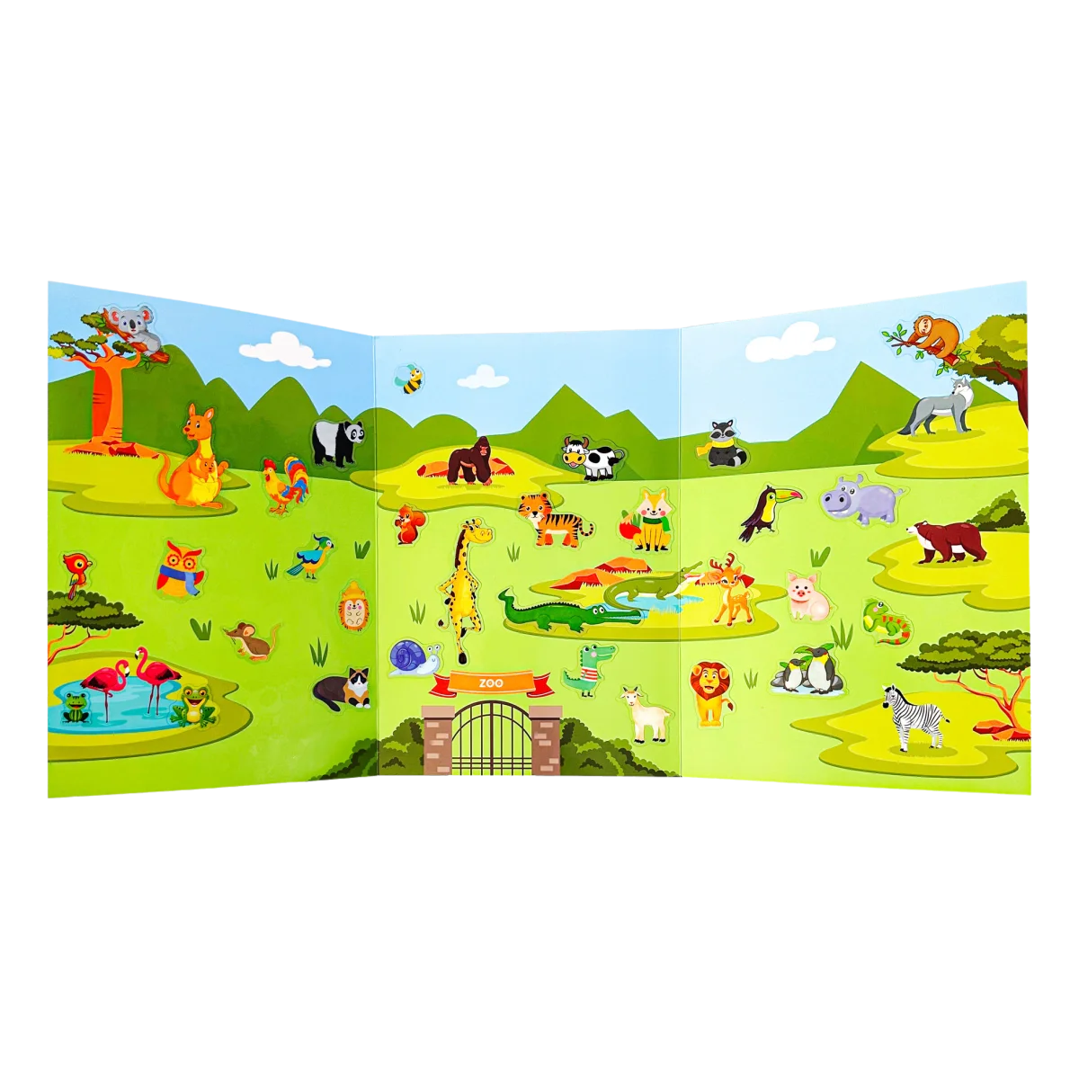 New Sticker Book Focus Potential Development Reusable Stickers Cartoon Animal Enlightenment Baby Early Education Book For Kids