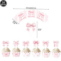 Pink Bow Cupcake Liners Coquette Bow Cupcake Wrappers Baking Cups for Baby Shower Wedding Bridal Showers Birthday Party Decors