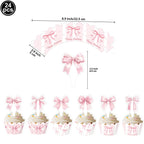 Pink Bow Cupcake Liners Coquette Bow Cupcake Wrappers Baking Cups for Baby Shower Wedding Bridal Showers Birthday Party Decors