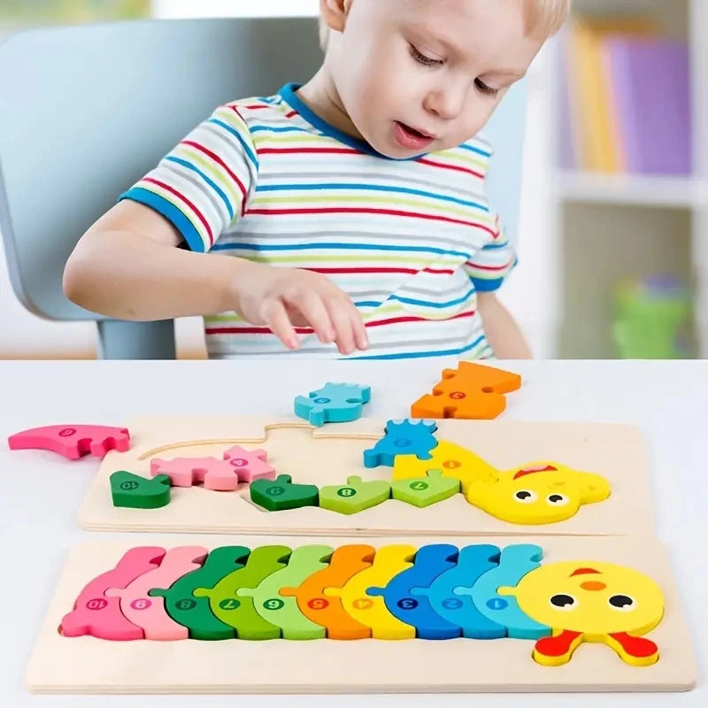 Wooden Puzzles for Kids Number, Dinosaur & Animal Jigsaw Toy