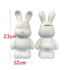 New DIY Paint Fluid Animal Bear Rabbit Lucky Dragon White Hand Painted Home Decoration Doll Toy Statue Deposit Can Handmade Gift