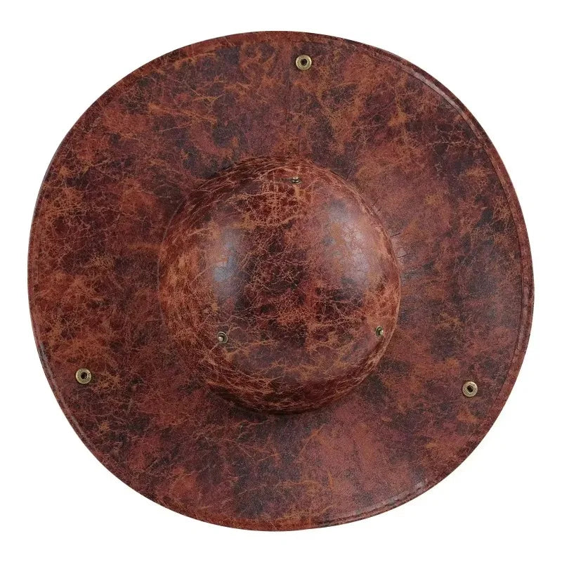 Faux Leather Pirate Hat Brown Captain Hat Vintage Button Masquerade Party Cosplay Costume Hat For Men Women Photography Props