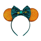 2025 New Style Mickey Minnie Ear Headband Sequin Bows Girl Adult Kids Halloween Party Cosplay Hair Accessories Princess Hairband