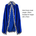 Adult Kids Cape King Prince Cosplay Costume Crown Shawl Parent-child Activity Party Performance Costume Halloween Cloak