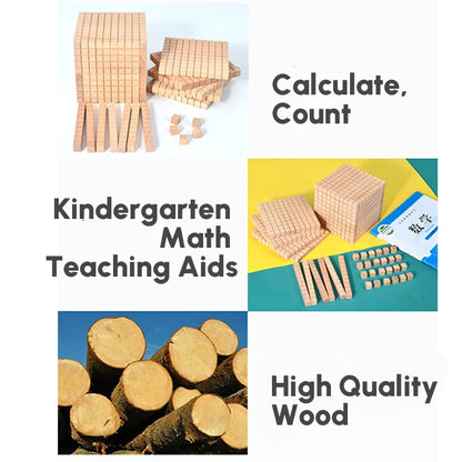Wooden Montessori Math Toys Decimal Teaching Arithmetic Game