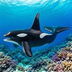 Oenux Ocean Life Animals Whale Dolphin Basking Shark Narwhal Tropical Fish Model Action Figures PVC Education Toy Kids Gift