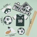 Football Boy Cake Topper Soccer Player Doll Decor for Birthday Party Sports Theme Childrens Celebration Supplies Cupcake Decor