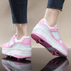 Four wheel roller shoes Boys girls walking shoes Casual outdoor sports slide and shrink school students pulleys shoes sneakers