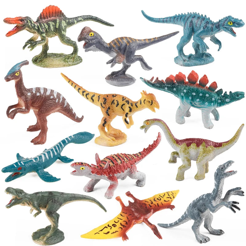 Oenux Mini Wild Forest Animals Insect Dinosaur Model Owl Fox Squirrel Hedgehog Fox Frog Figurines Cake Toppers Kid Toy Gift