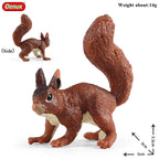 Oenux Simualtion Cute Forest Wild Animals Action Figures Owl Pangolin Manatee Rabbit Model Miniature Cake Toppers Kids Gift Toy
