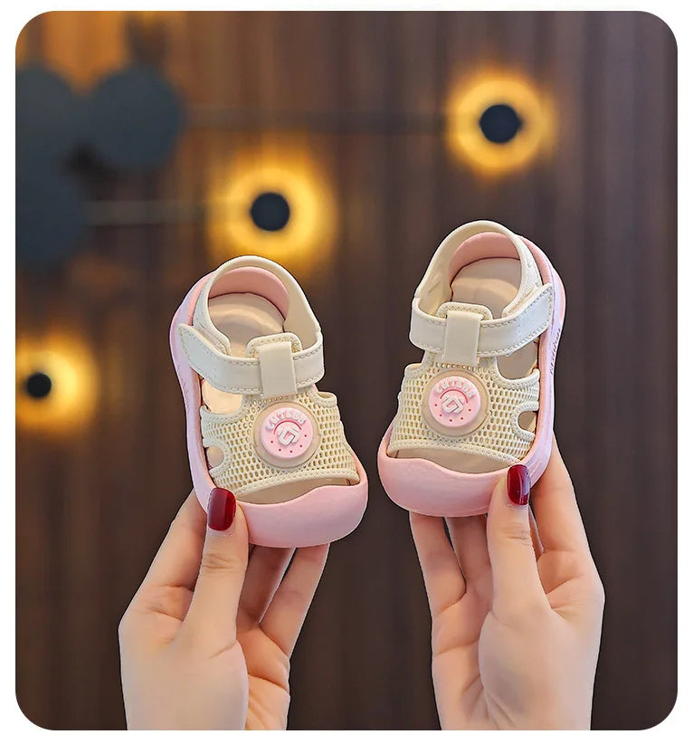 Baby First Walker Sandals Closed Toe Summer Shoes for Toddlers