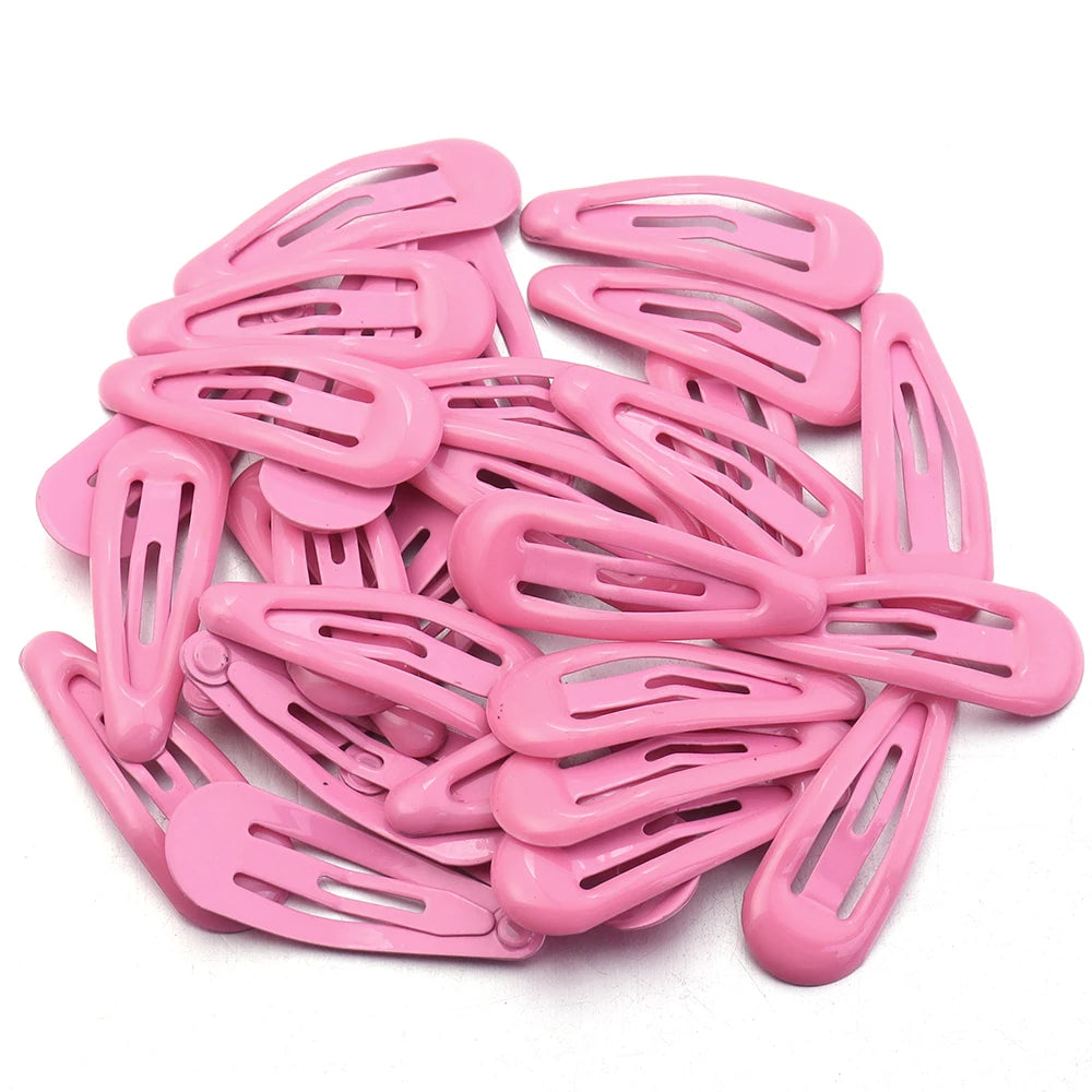 30pcs 3cm Colorful BB Hair Clips Girls Water Drop Shape Hairpin Cute Princess Barrette Simple Snap Clip Kids Hair Accessories