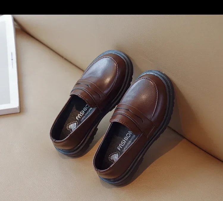Children's Leather Shoes Classic British Style for Boys Girls