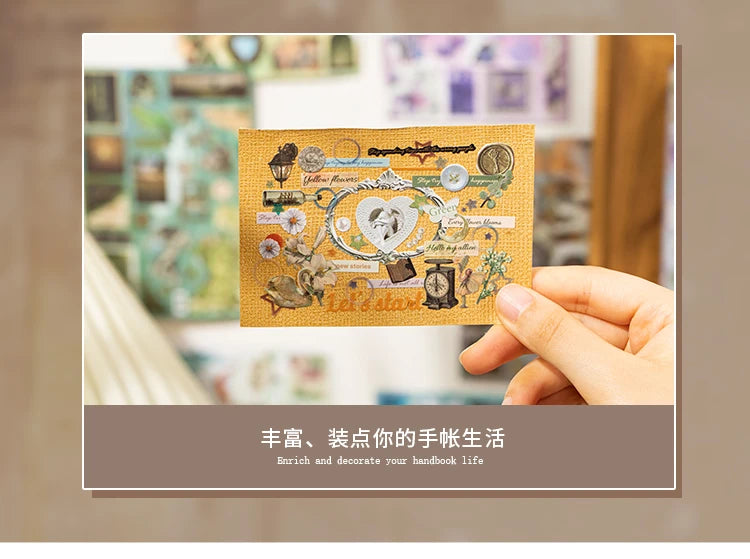 TIANZI 30/60 Sheets Cute Die cut Stickers book Retro Cartoon Handmade Scrapbooking Handbook Material Phone Stickers Kids Gift