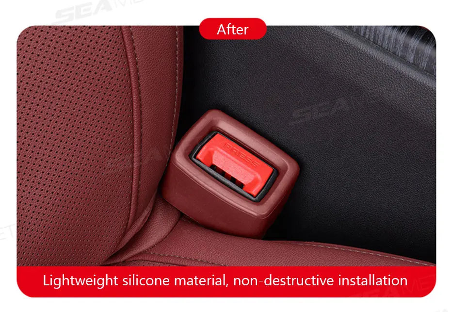 SEAMETAL Car Seatbelt Guard Seat Belt Holder EVA Buckle Protective Cover Upright Device Card Slot Bracket Car Accessories