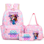 3Pcs/Set KPop Demon Hunter School Bags Girls Teens Rumi Mira Zoey Youth School Backpack Travel School Students Laptop Backpack