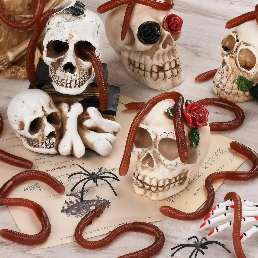 10-100Pcs Realistic TRP Soft-bodied Earthworm Prank Props Frightening Practical Jokes Scare People Easy-to-Use Horror Props