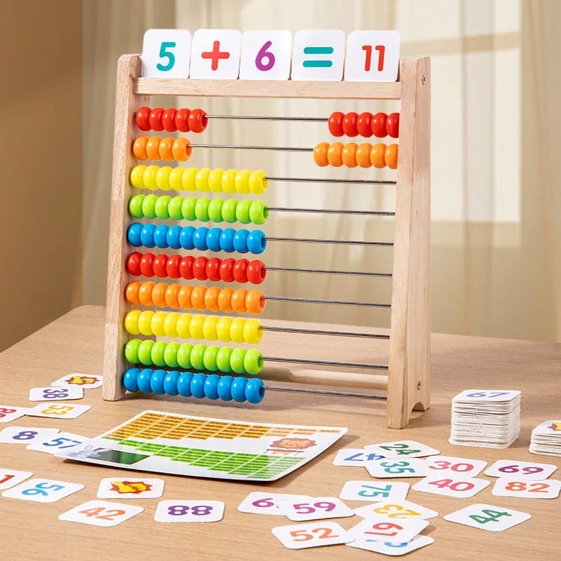 Wooden Counting Abacus Montessori Math Learning Toy