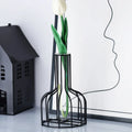 1Pc Hollow Iron Vase Dried Flower Art Arrangement Ornament Decorative Floral Display For Home Office Living Room Bedroom