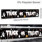 Ghost Halloween Pumpkin Banner Retro Halloween Party Signs Banner Decorations Fence Yard Porch Sign Outdoor Terror Decorations