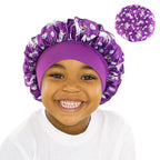 Cartoon Baby Kids Print Satin Bonnet Sleep Hat Cap for Curly Hair Adjustable Silky Satin Cap for Toddler Night Sleep Caps Beanie