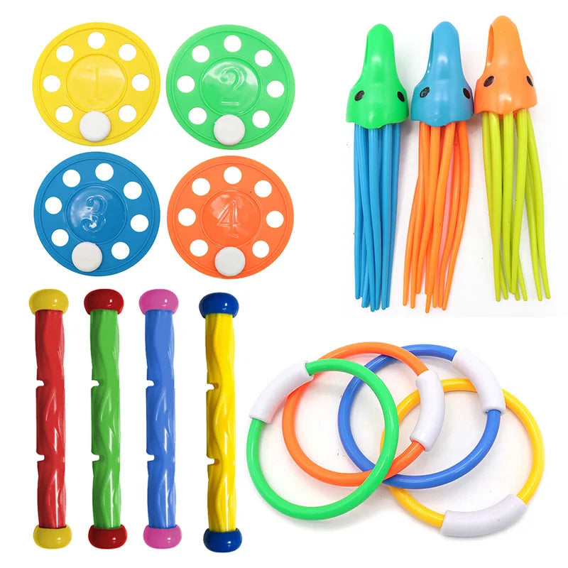 Diving Toys Breath Closure Training Water Underwater Toy Set Children's Swimming Pool Treasure Hunt Water Ring Diamond Kids Toys