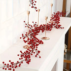 1pc 190cm Artificial Cranberry Vine, Christmas - Suitable for Dining Table, New Year Celebration, Engagement Party Decor