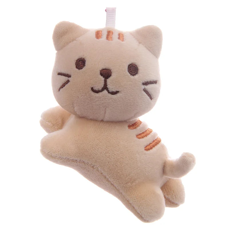 Cartoon Cute Six-Color Tilt Head Lying Plush Toy Cat Kitten Doll Backpack Pendant Decoration Christmas Halloween Gift Preferred